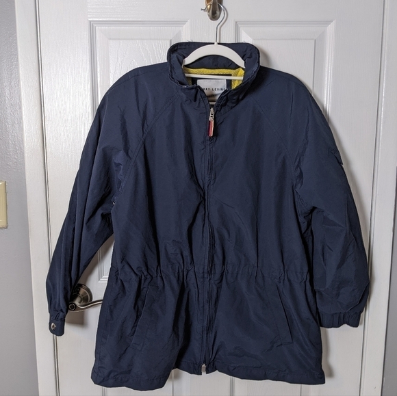 Vintage Larry Levine Sport Women's Nautical Navy Blue Anorak Jacket Size Medium - Picture 1 of 11